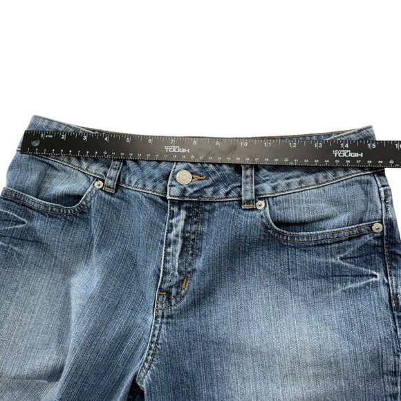 Vtg Y2k 90s Flared Jeans Women’s Sz 10 Whiskering Faded Distressed Worn Bootcut - Picture 9 of 11